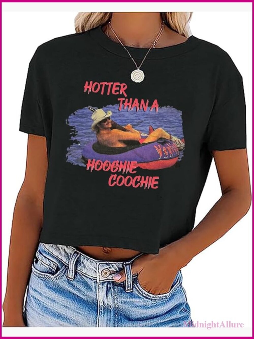 Crop T-Shirt Women Vintage Graphic Country Music Tee Beach Vacation Crop Top